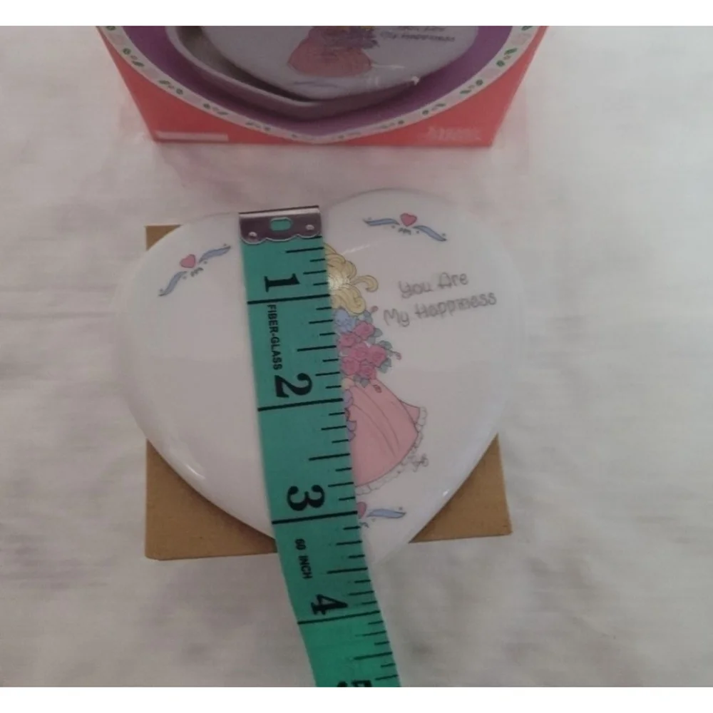 Vintage 1995 Precious Moments Jewelry Box Heart Shaped White Pink (NEW)